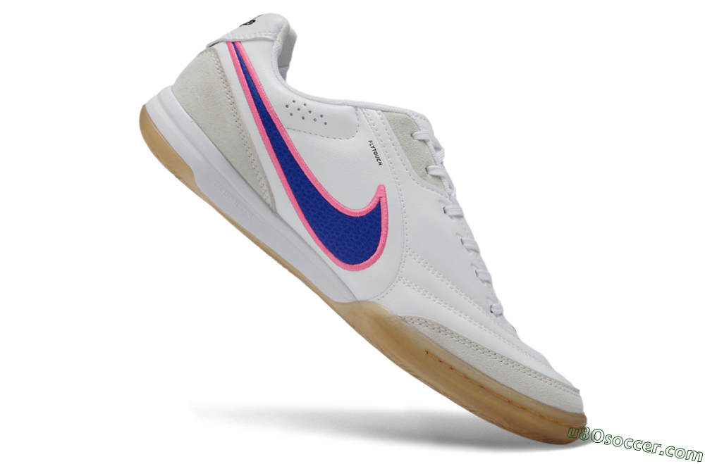 Nike Tiempo Legend SE IC Indoor & Futsal Soccer Shoes - White/Electric Blue/Radiant Pink 4