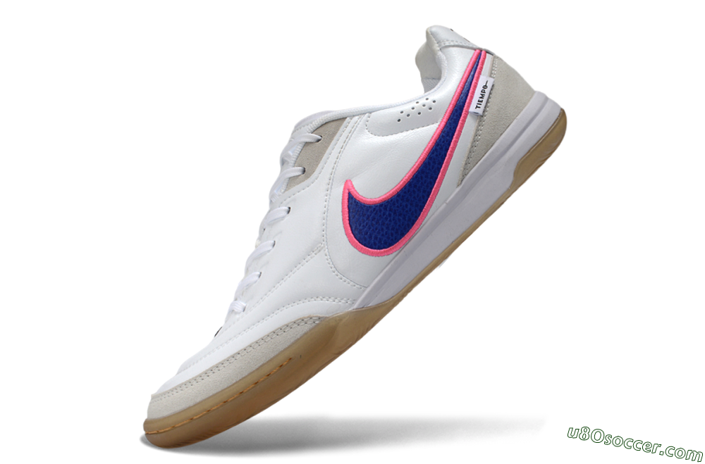 Nike Tiempo Legend SE IC Indoor & Futsal Soccer Shoes - White/Electric Blue/Radiant Pink 5
