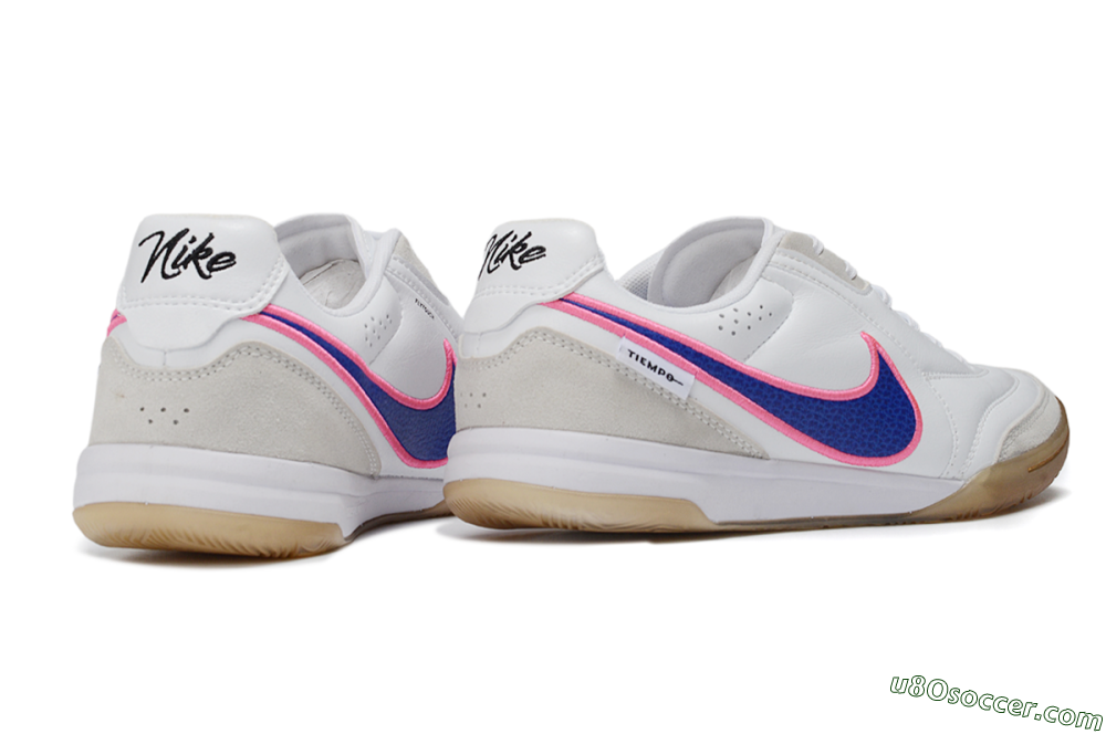 Nike Tiempo Legend SE IC Indoor & Futsal Soccer Shoes - White/Electric Blue/Radiant Pink 6