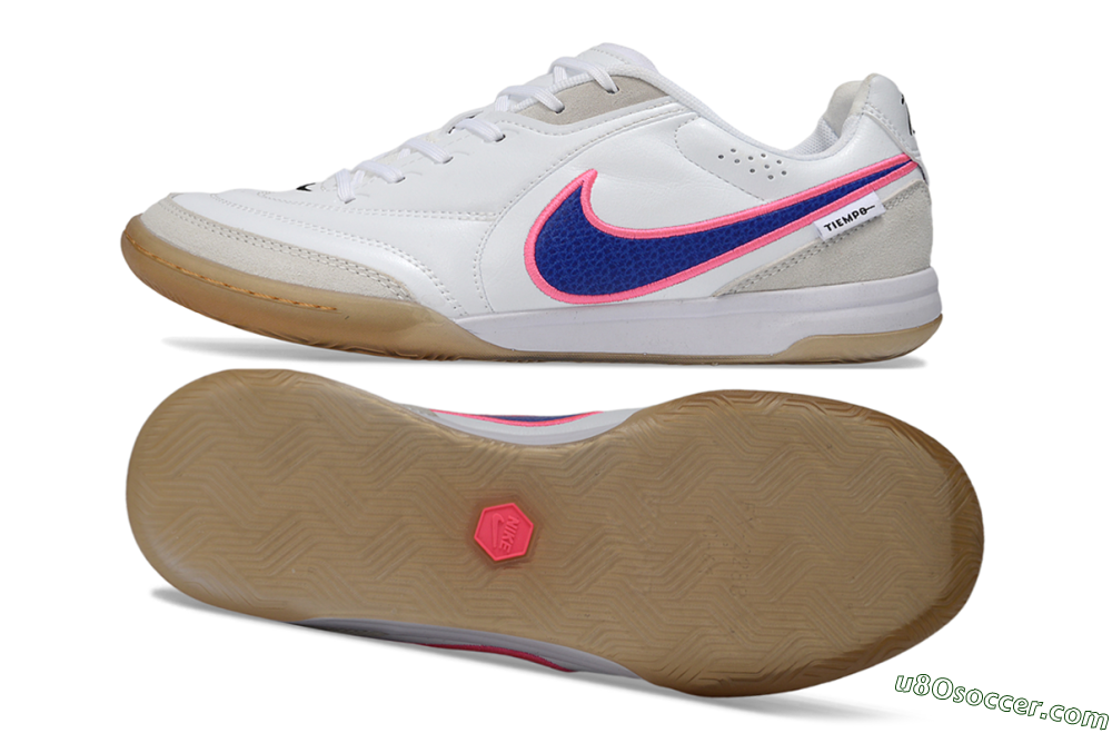 Nike Tiempo Legend SE IC Indoor & Futsal Soccer Shoes - White/Electric Blue/Radiant Pink 0