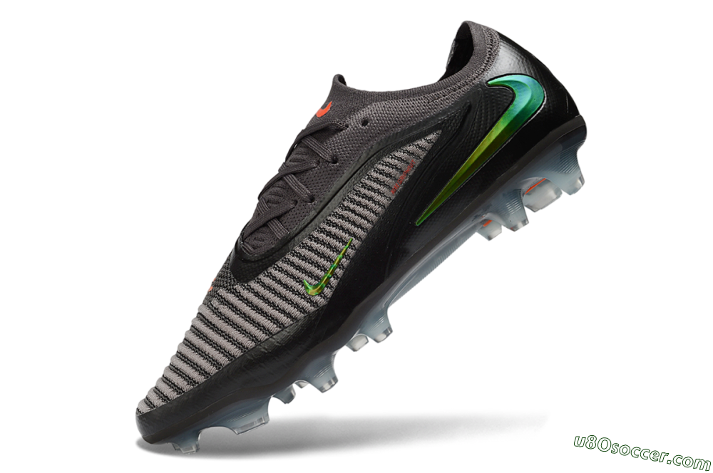 Nike Phantom 6 Elite Low FG Firm Ground Soccer Cleats - Black/Neon Green/Crimson Red 5