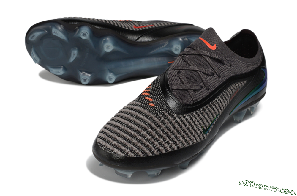Nike Phantom 6 Elite Low FG Firm Ground Soccer Cleats - Black/Neon Green/Crimson Red 3