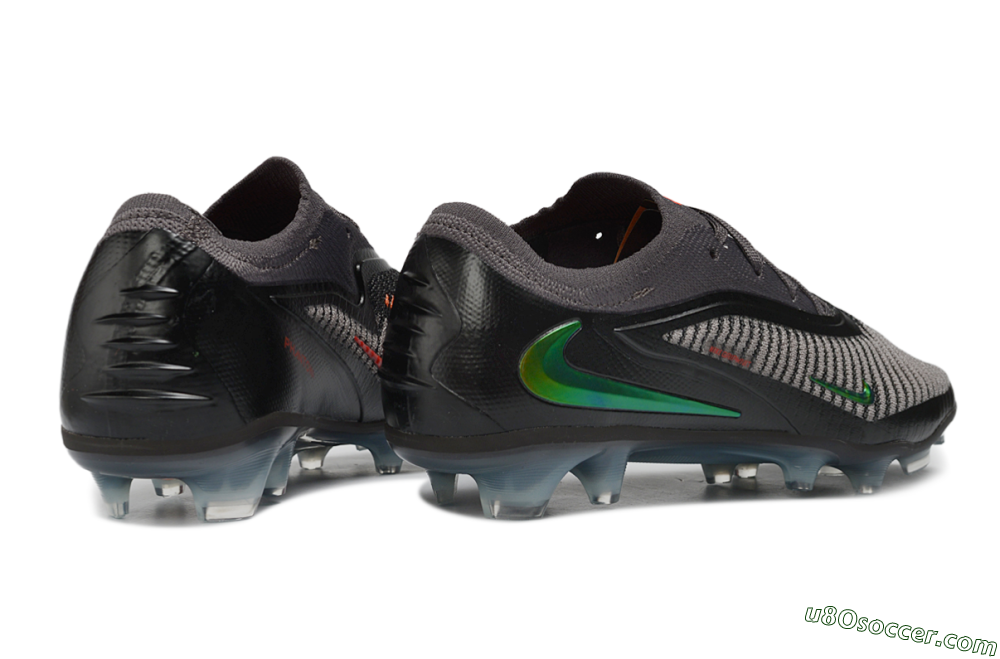 Nike Phantom 6 Elite Low FG Firm Ground Soccer Cleats - Black/Neon Green/Crimson Red 6