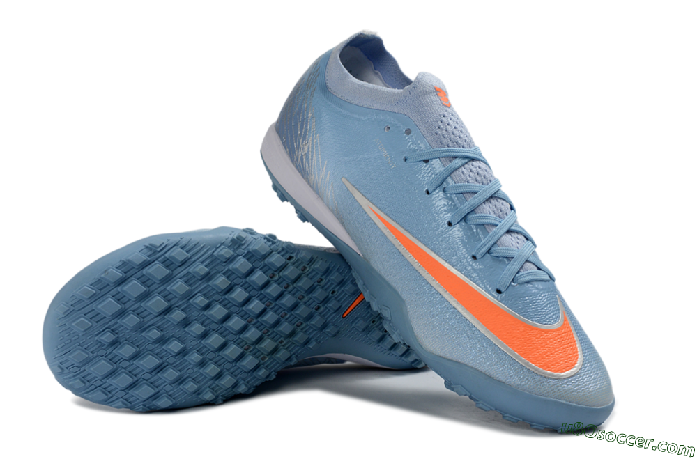 Nike Air Zoom Mercurial Vapor 17 Elite TF Artificial Turf Soccer Shoes - Blue/Sky Blue/Tangerine 3