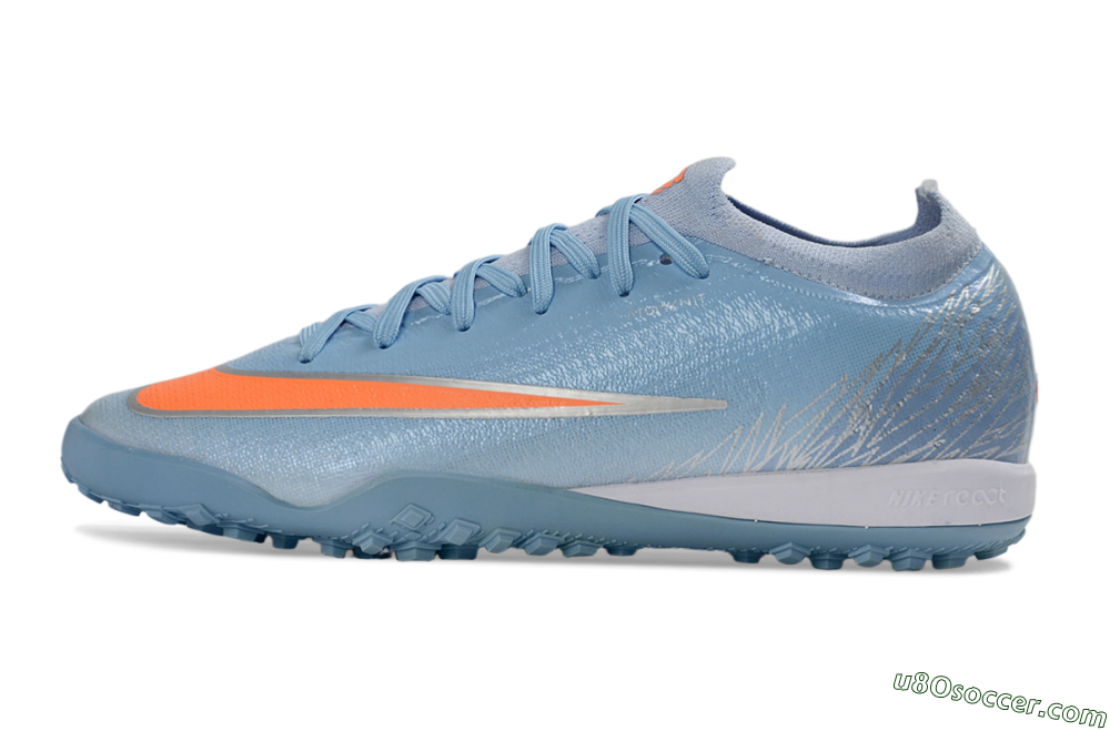Nike Air Zoom Mercurial Vapor 17 Elite TF Artificial Turf Soccer Shoes - Blue/Sky Blue/Tangerine 2