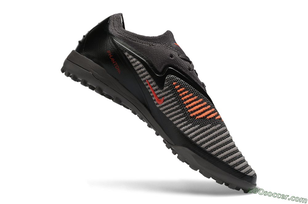 Nike Phantom 6 Elite Low TF Artificial Turf Soccer Shoes - Black/Electric Green/Charcoal Gray 4