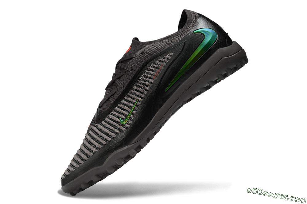 Nike Phantom 6 Elite Low TF Artificial Turf Soccer Shoes - Black/Electric Green/Charcoal Gray 5
