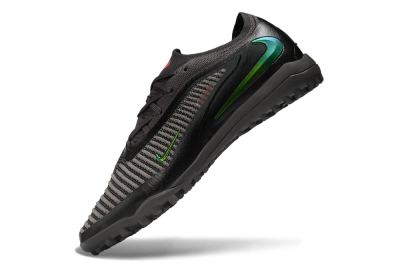 Nike Phantom 6 Elite Low TF Artificial Turf Soccer Shoes - Black/Electric Green/Charcoal Gray