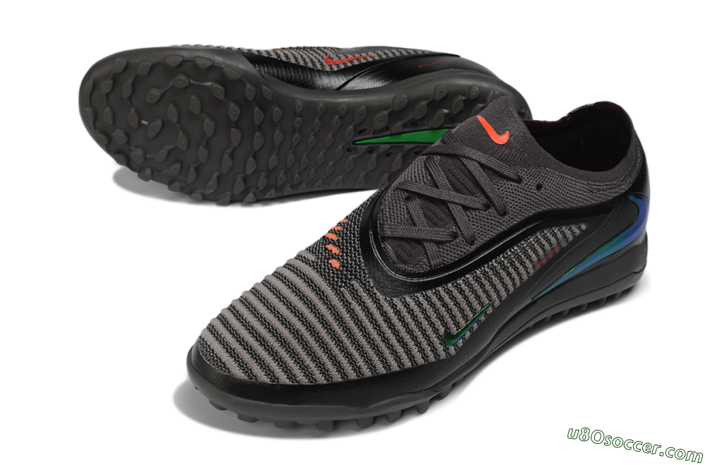 Nike Phantom 6 Elite Low TF Artificial Turf Soccer Shoes - Black/Electric Green/Charcoal Gray 3
