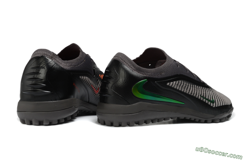 Nike Phantom 6 Elite Low TF Artificial Turf Soccer Shoes - Black/Electric Green/Charcoal Gray 6
