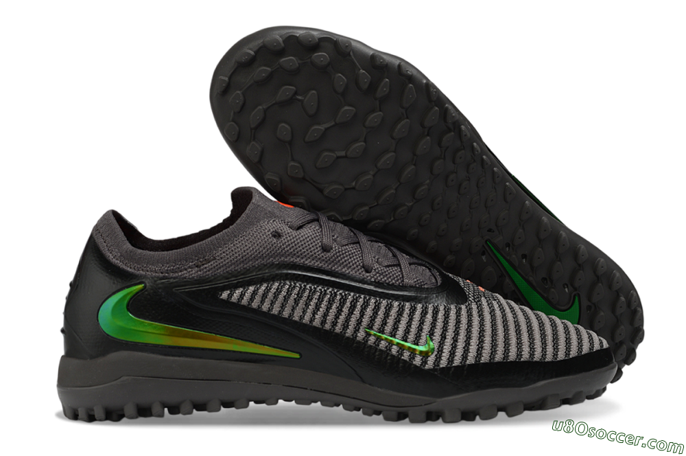 Nike Phantom 6 Elite Low TF Artificial Turf Soccer Shoes - Black/Electric Green/Charcoal Gray 1