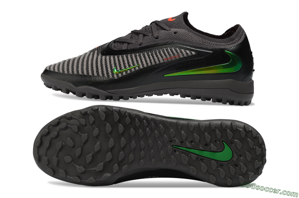 Nike Phantom 6 Elite Low TF Artificial Turf Soccer Shoes - Black/Electric Green/Charcoal Gray 0