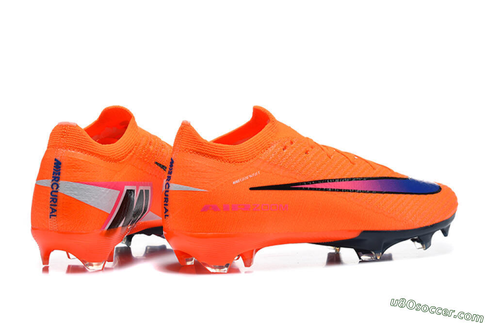 Nike Air Zoom Mercurial Vapor 16 Elite FG Firm Ground Soccer Cleats - Orange/Electric Orange/Deep Blue 9