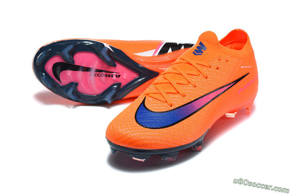 Nike Air Zoom Mercurial Vapor 16 Elite FG Firm Ground Soccer Cleats - Orange/Electric Orange/Deep Blue 3