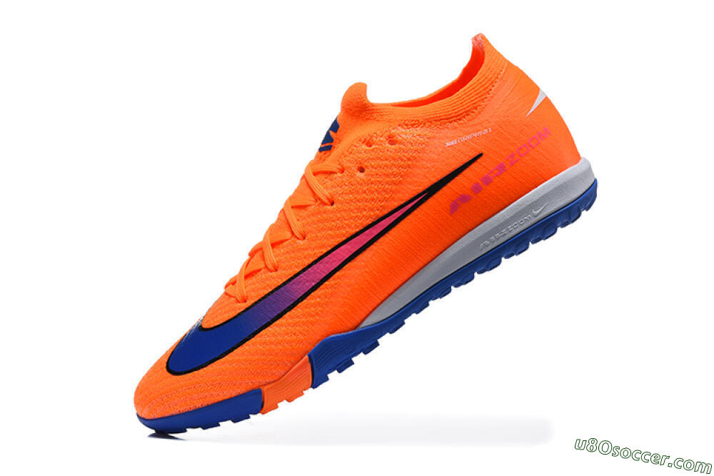 Nike Air Zoom Mercurial Vapor 16 Elite TF Artificial Turf Soccer Shoes - Orange/Royal Blue/Hot Pink 8