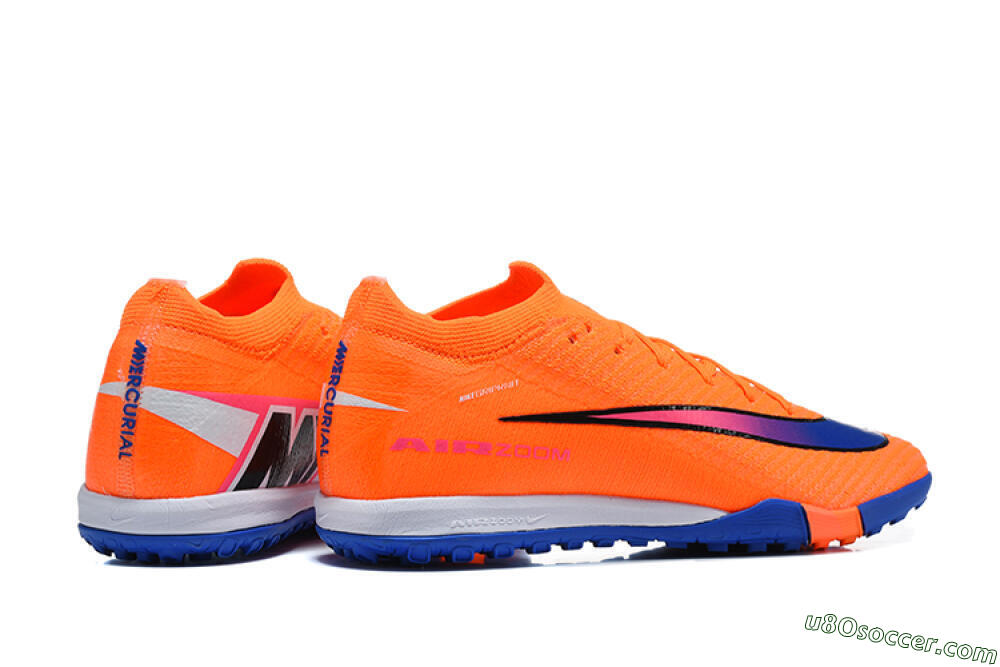 Nike Air Zoom Mercurial Vapor 16 Elite TF Artificial Turf Soccer Shoes - Orange/Royal Blue/Hot Pink 9