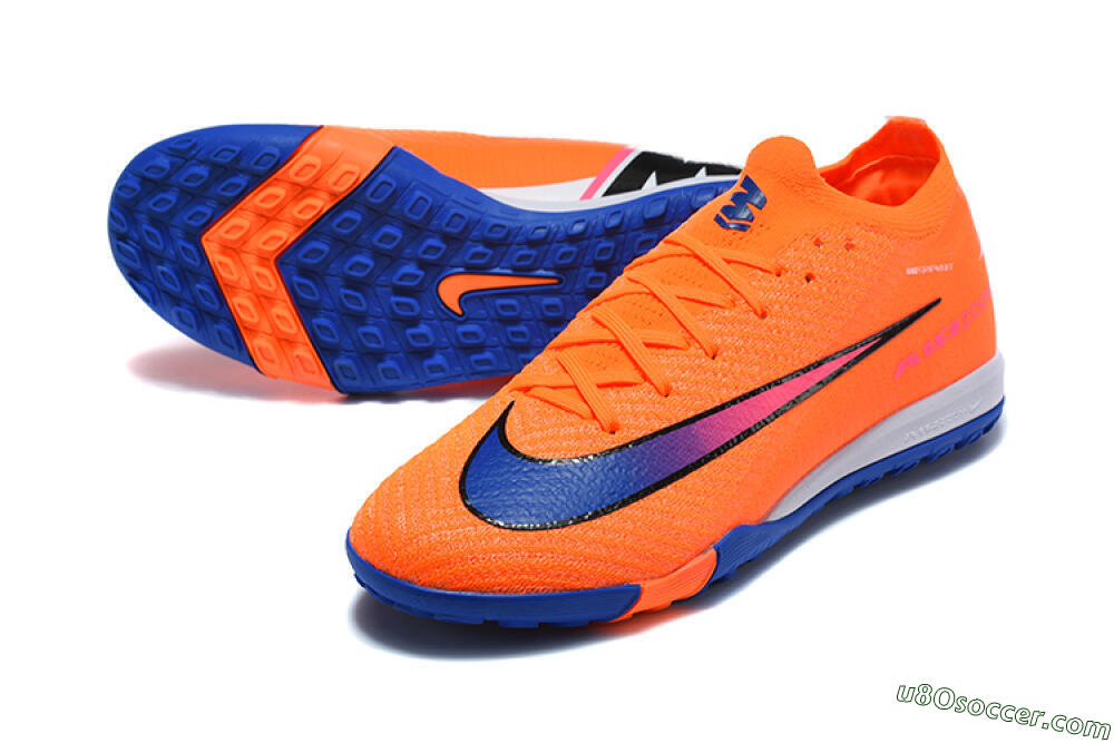 Nike Air Zoom Mercurial Vapor 16 Elite TF Artificial Turf Soccer Shoes - Orange/Royal Blue/Hot Pink 3