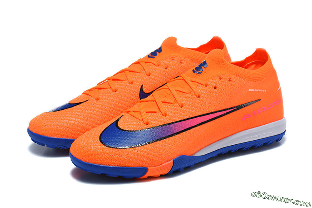 Nike Air Zoom Mercurial Vapor 16 Elite TF Artificial Turf Soccer Shoes - Orange/Royal Blue/Hot Pink 5