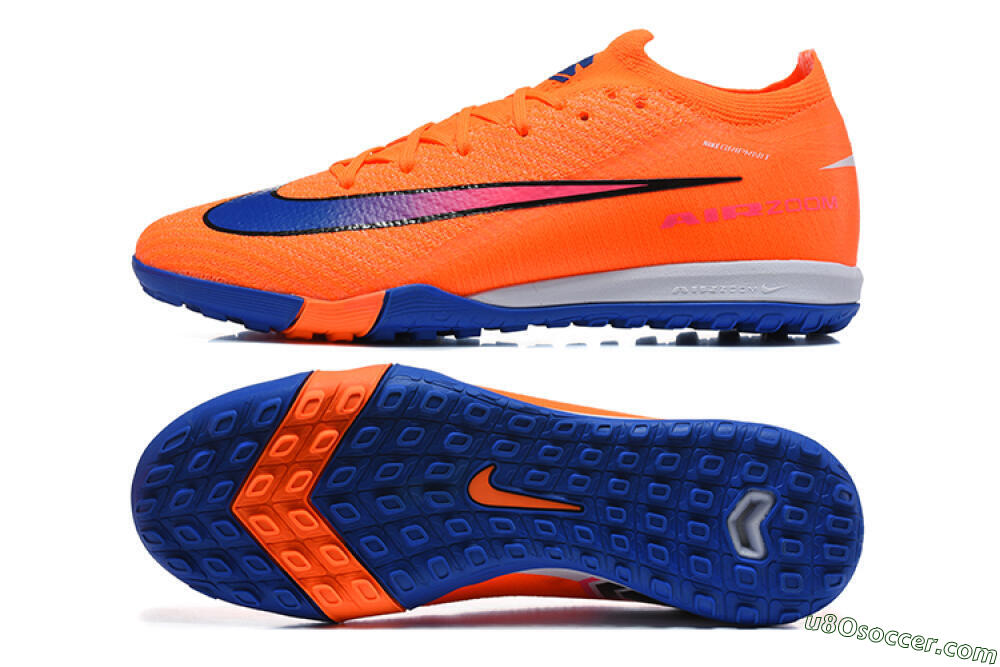 Nike Air Zoom Mercurial Vapor 16 Elite TF Artificial Turf Soccer Shoes - Orange/Royal Blue/Hot Pink 0