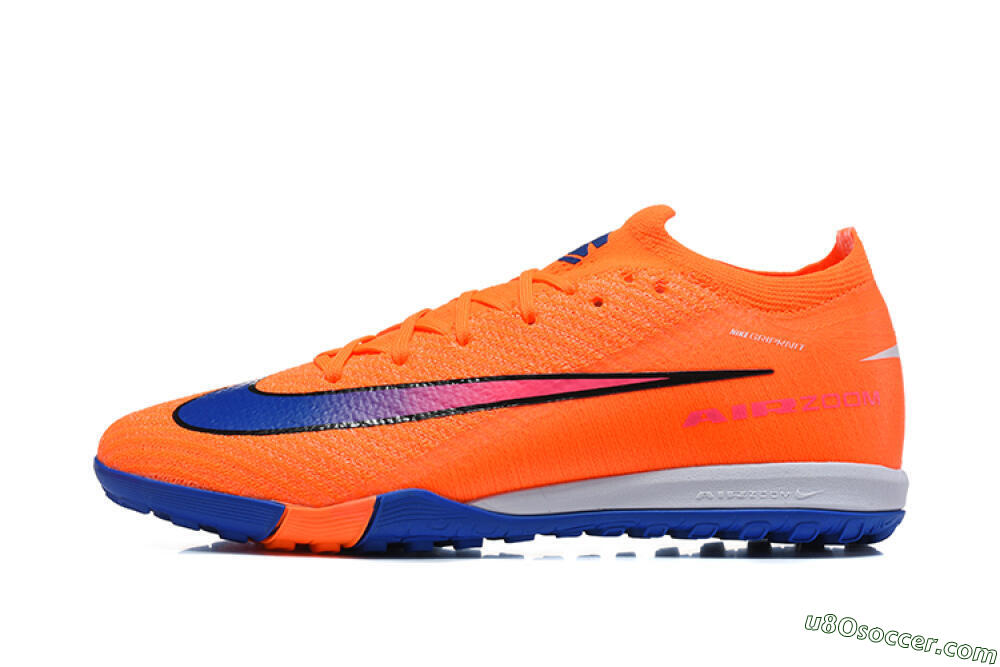 Nike Air Zoom Mercurial Vapor 16 Elite TF Artificial Turf Soccer Shoes - Orange/Royal Blue/Hot Pink 2