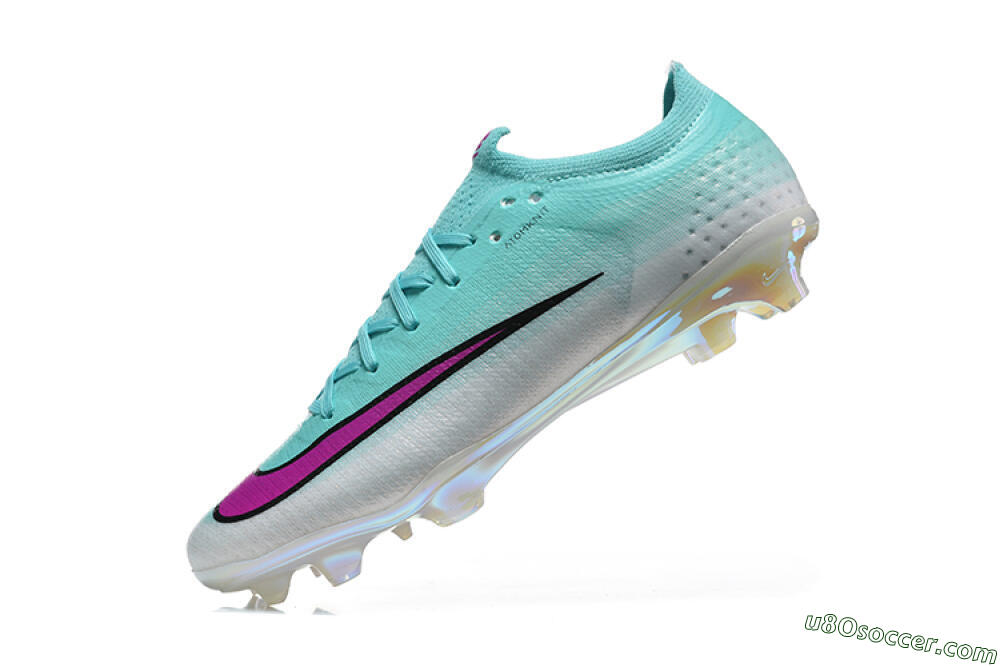 Nike Air Zoom Mercurial Vapor 17 Elite FG Firm Ground Soccer Cleats - Aqua/Vibrant Purple/Silver Grey 8