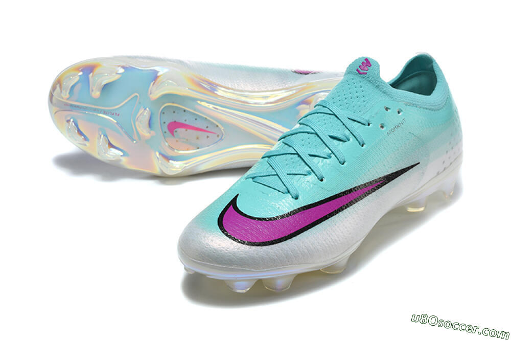 Nike Air Zoom Mercurial Vapor 17 Elite FG Firm Ground Soccer Cleats - Aqua/Vibrant Purple/Silver Grey 3