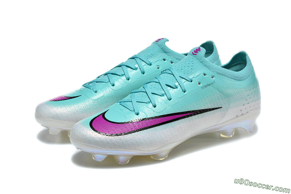 Nike Air Zoom Mercurial Vapor 17 Elite FG Firm Ground Soccer Cleats - Aqua/Vibrant Purple/Silver Grey 5
