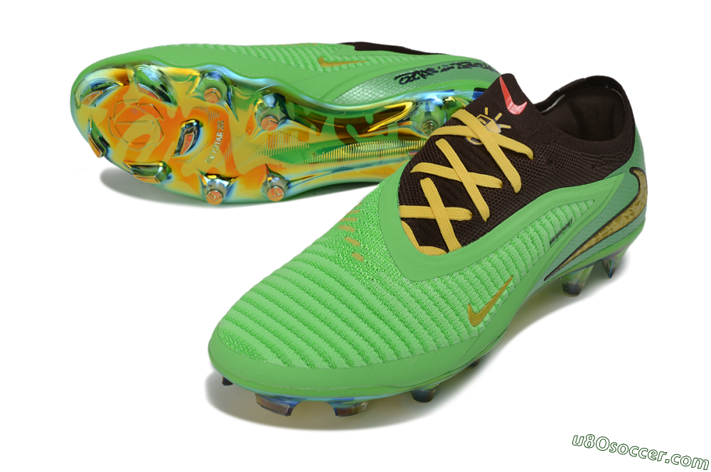 Nike Phantom 6 Elite Low FG Firm Ground Soccer Cleats - Green/Vibrant Green/Golden Yellow 3