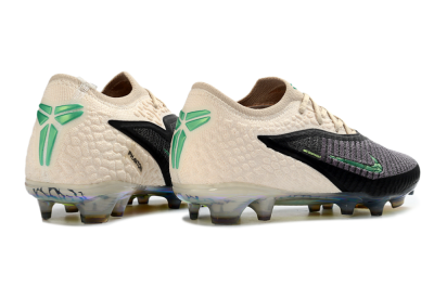 Nike Phantom 6 Elite Low FG Firm Ground Soccer Cleats - Black/Gleaming Green/Champagne White