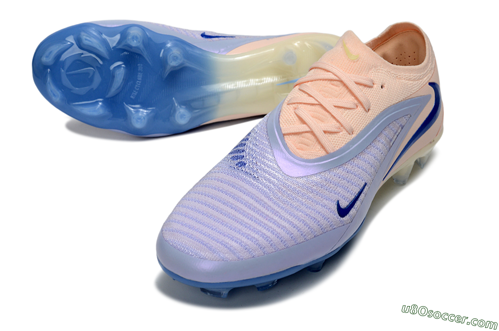 Nike Phantom 6 Elite Low FG Firm Ground Soccer Cleats - Pink/Sky Blue/Soft Peach 3