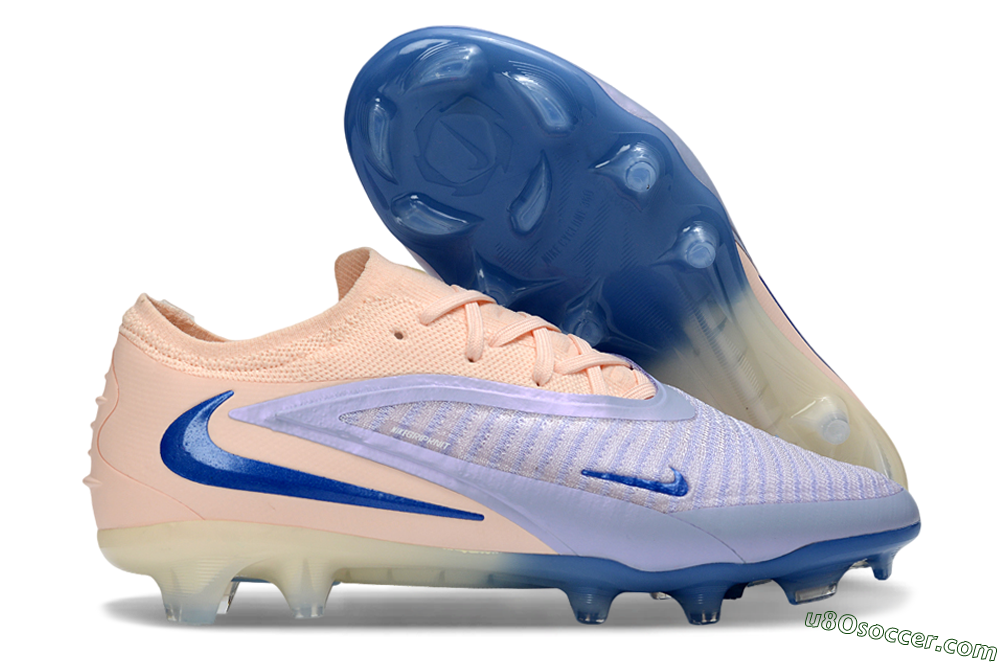 Nike Phantom 6 Elite Low FG Firm Ground Soccer Cleats - Pink/Sky Blue/Soft Peach 1