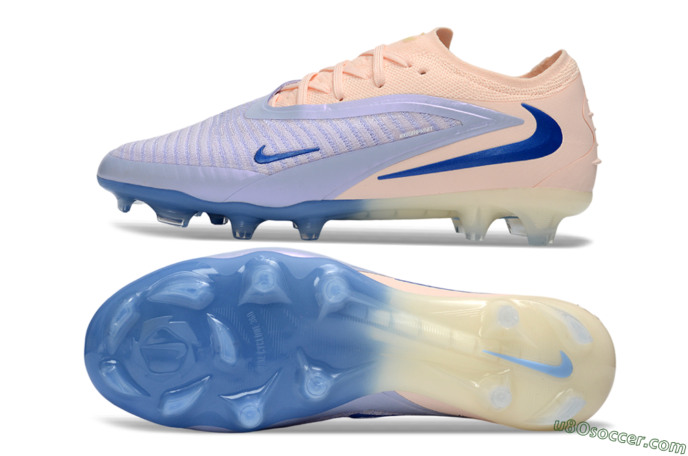 Nike Phantom 6 Elite Low FG Firm Ground Soccer Cleats - Pink/Sky Blue/Soft Peach 0