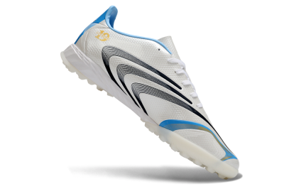 Adidas F50 Tunit Elite TF Artificial Turf Soccer Shoes - White/Sky Blue/Black