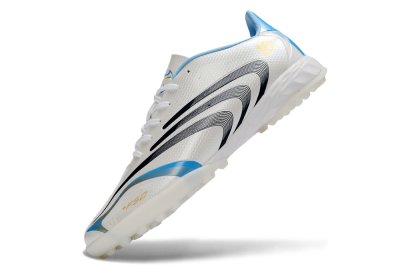 Adidas F50 Tunit Elite TF Artificial Turf Soccer Shoes - White/Sky Blue/Black