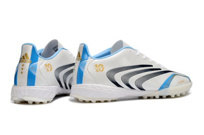 Adidas F50 Tunit Elite TF Artificial Turf Soccer Shoes - White/Sky Blue/Black