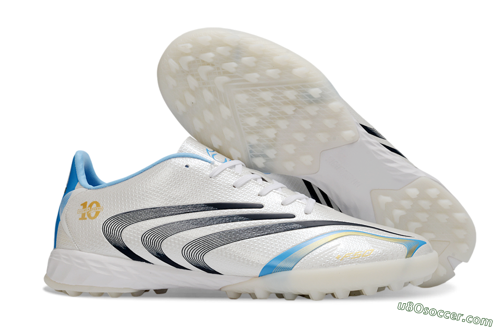 Adidas F50 Tunit Elite TF Artificial Turf Soccer Shoes - White/Sky Blue/Black 1