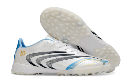 Adidas F50 Tunit Elite TF Artificial Turf Soccer Shoes - White/Sky Blue/Black