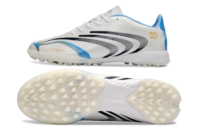 Adidas F50 Tunit Elite TF Artificial Turf Soccer Shoes - White/Sky Blue/Black