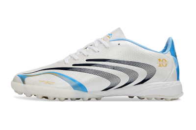 Adidas F50 Tunit Elite TF Artificial Turf Soccer Shoes - White/Sky Blue/Black