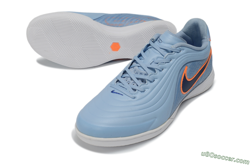 Nike Tiempo Legend 11 Pro IC Indoor & Futsal Soccer Shoes - Blue/Sky Blue/Neon Orange 3