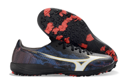 Mizuno Alpha 3 Elite TF Artificial Turf Soccer Shoes - Black/Electric Blue/Crimson Red