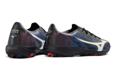 Mizuno Alpha 3 Elite TF Artificial Turf Soccer Shoes - Black/Electric Blue/Crimson Red