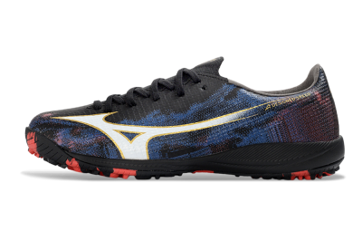 Mizuno Alpha 3 Elite TF Artificial Turf Soccer Shoes - Black/Electric Blue/Crimson Red