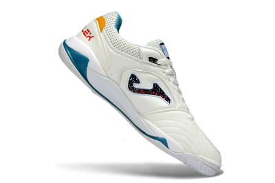 Joma Top Flex IC Indoor & Futsal Soccer Shoes - White/Ocean Blue/Sunshine Yellow