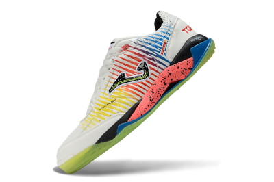 Joma Top Flex IC Indoor & Futsal Soccer Shoes - White/Neon Green/Coral Pink