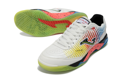 Joma Top Flex IC Indoor & Futsal Soccer Shoes - White/Neon Green/Coral Pink