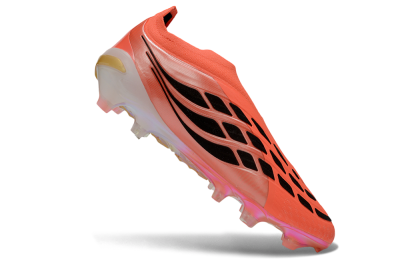 Adidas Predator 26 Elite Laceless FG Firm Ground Soccer Cleats - Coral/Vibrant Coral/Sleek Black