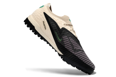 Nike Phantom 6 Elite Low TF Artificial Turf Soccer Shoes - Beige/Charcoal Gray/Lime Green