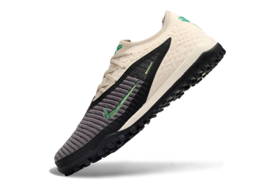 Nike Phantom 6 Elite Low TF Artificial Turf Soccer Shoes - Beige/Charcoal Gray/Lime Green