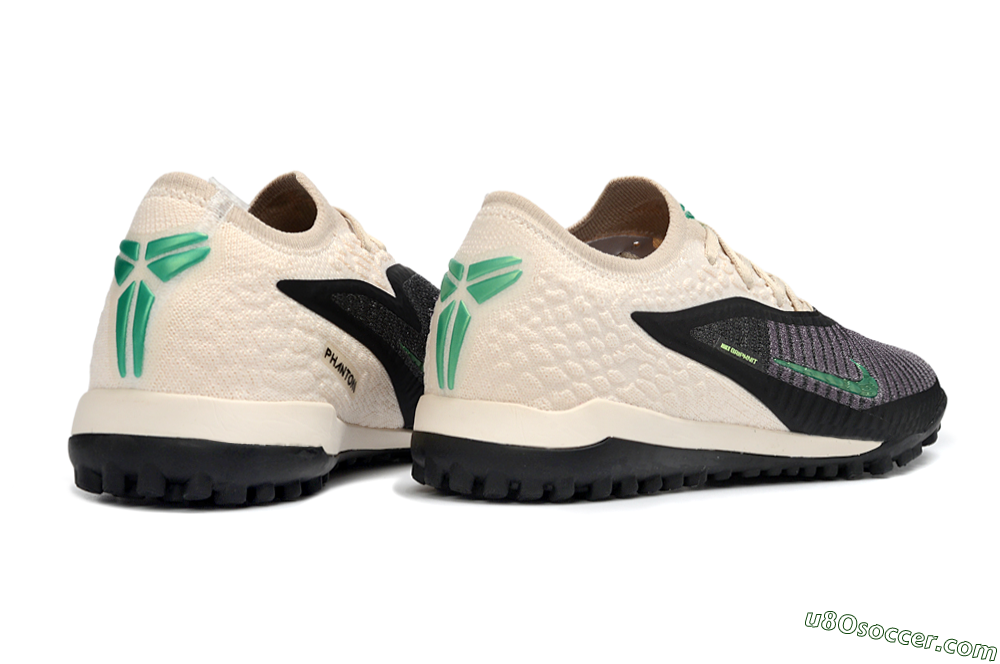 Nike Phantom 6 Elite Low TF Artificial Turf Soccer Shoes - Beige/Charcoal Gray/Lime Green 7